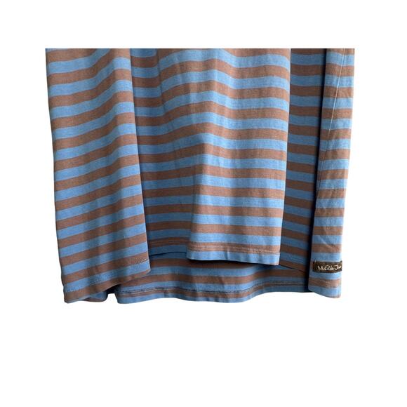 Matilda Jane Striped Tunic Top Medium 3/4 Sleeve Blue Brown Like New - Picture 3 of 5